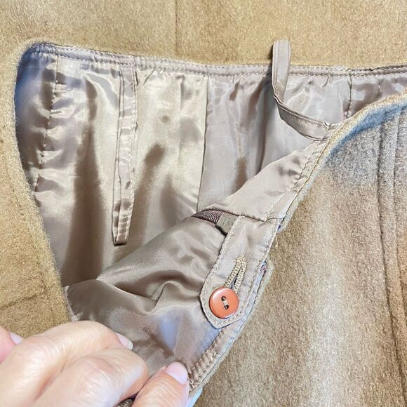 VTG Talbots Camel Hair Midi Skirt Preppy Old Money Capsule Academia 6 A Line - Picture 12 of 13